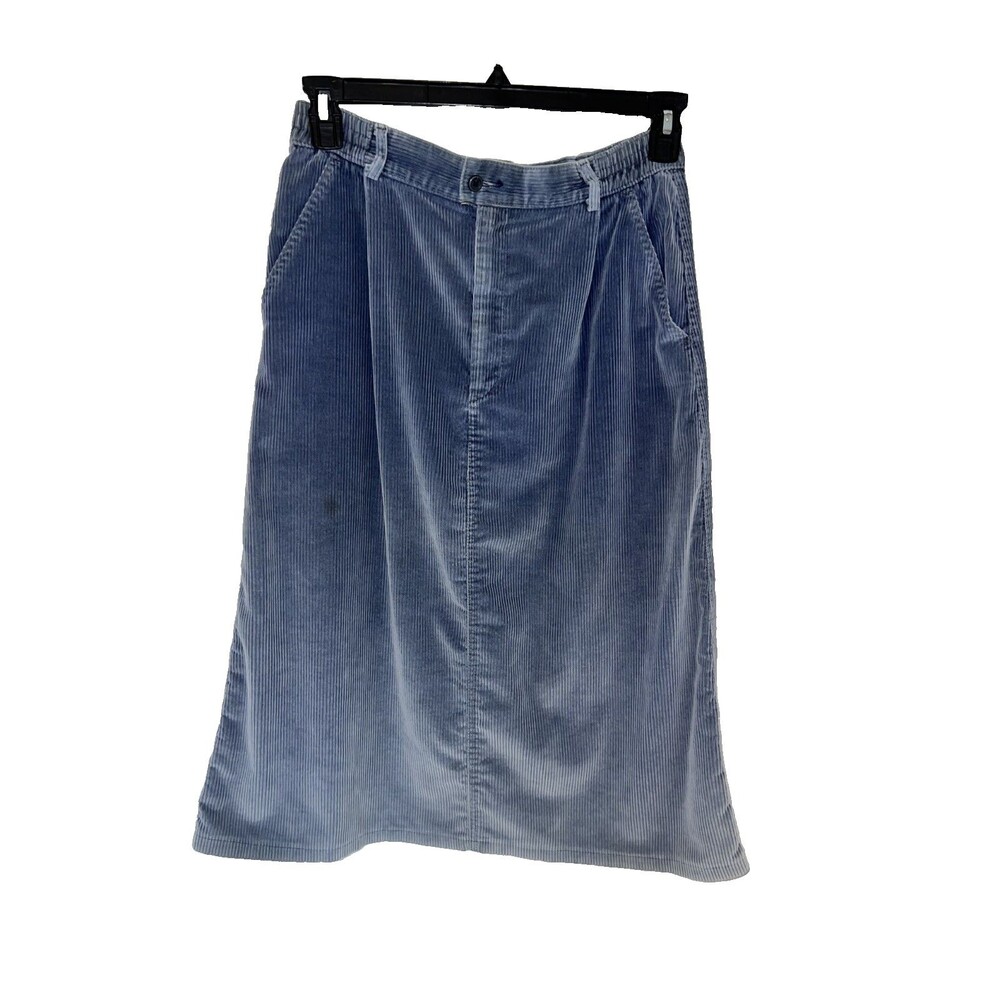 Vintage L.L. Bean Long Corduroy Skirt Women's Size 10 Grey Cottagecore Boho 80's - Picture 3 of 11